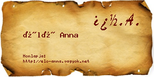 Élő Anna névjegykártya